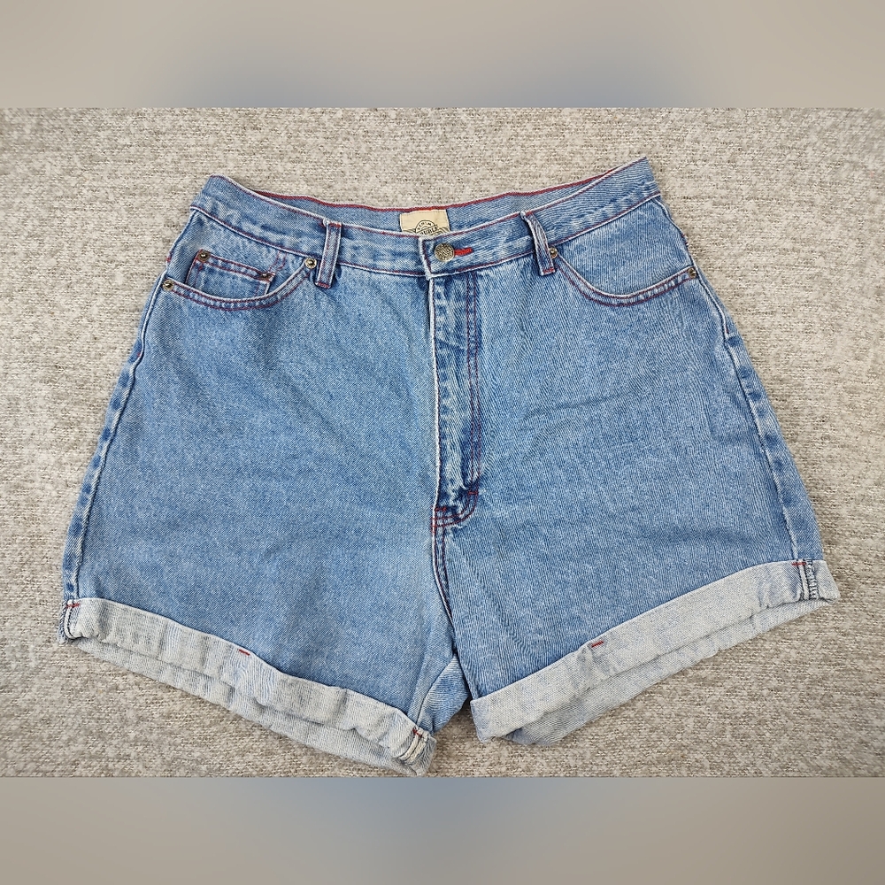 Vintage Denim Republic 100% Cotton Classic Blue Denim Women's Shorts High Rise